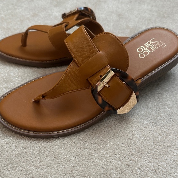 Franco Sarto Women's Brown Leather Sandals - Picture 2 of 5